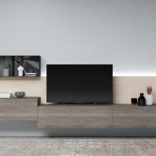 Mobile sospeso Living Zero 16 L35 in Rovere massello di Devina Nais