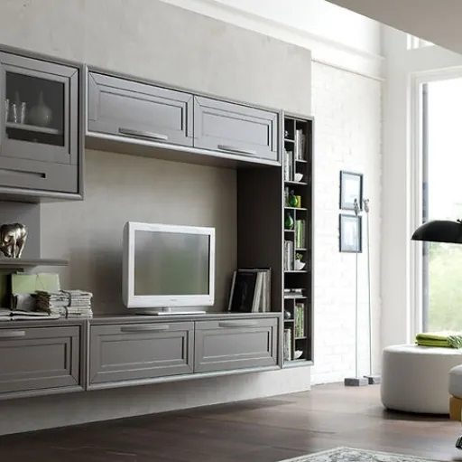 Parete Attrezzata Cristina 21P21 finitura Grigio Milano di Fasolin