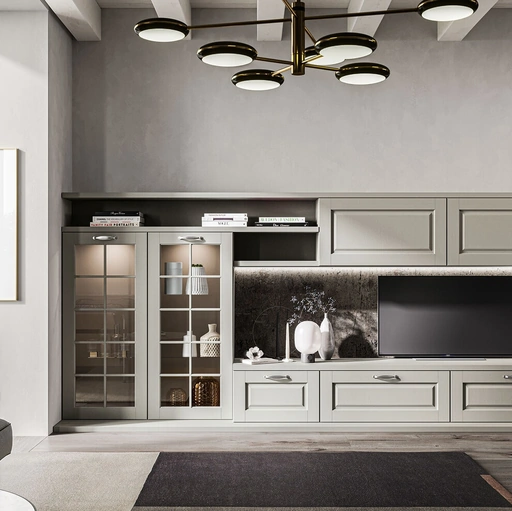 Parete Attrezzata Living Asolo in massello di frassino di Arredo3