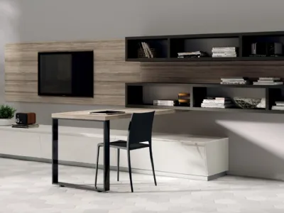 Parete Attrezzata Living Flux in decorativo Larice Zolfino di Scavolini