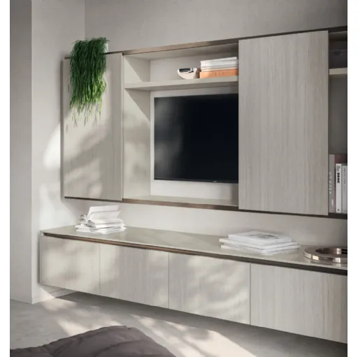 Parete Attrezzata Living Libra in decorativo Oriental Light di Scavolini