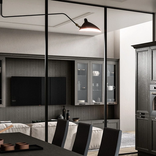 Parete Attrezzata Living Opera in massello di frassino di Arredo3