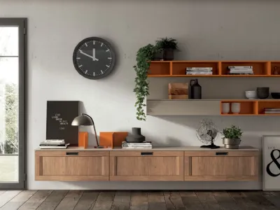 Parete Attrezzata Living Sax in Rovere Land di Scavolini