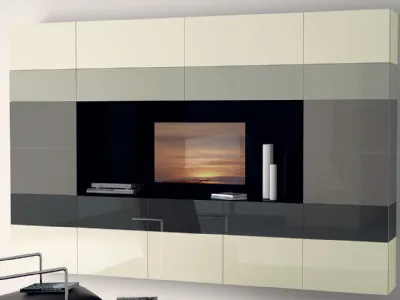 Parete Attrezzata Living Tetrix con Ante in Vetro di Scavolini