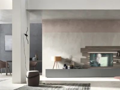 Parete Attrezzata Seta Scuderia SA2223 in Rovere Grigio elaccato opaco Magma di Maronese Acf