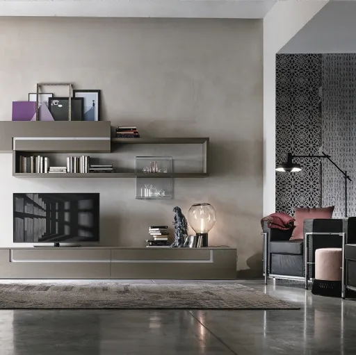 Parete Attrezzata Living Sax in decorativo Rovere Artic di Scavolini