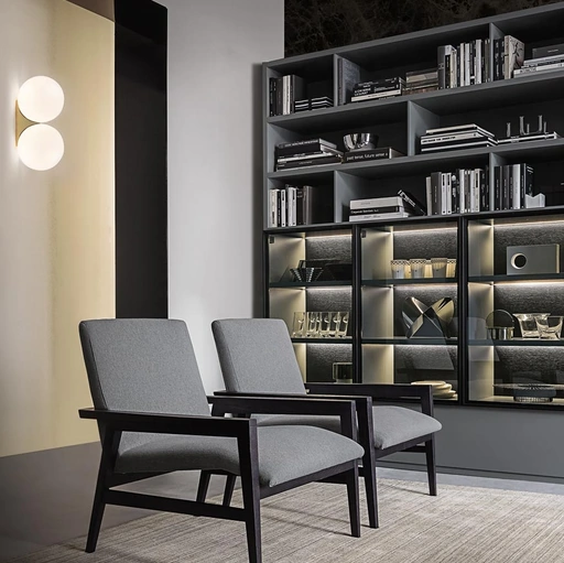 Poltroncina in tessuto con struttura in legno Halo di Giellesse