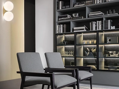 Poltroncina in tessuto con struttura in legno Halo di Giellesse