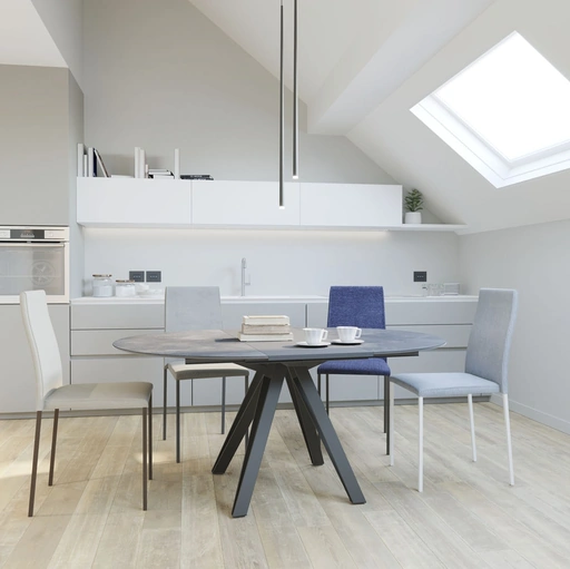 Sedia Game in tessuto, pelle o ecopelle con struttura in metallo  di Zamagna