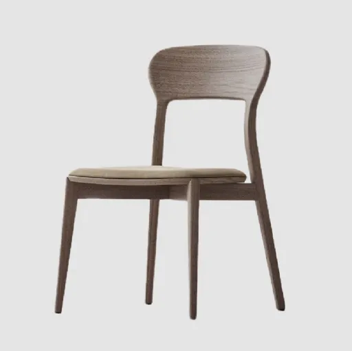 Sedia Greta in legno con seduta imbottita di Fasolin
