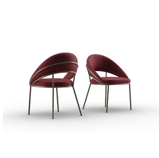 Sedia Viola in tessuto e metallo di Zamagna