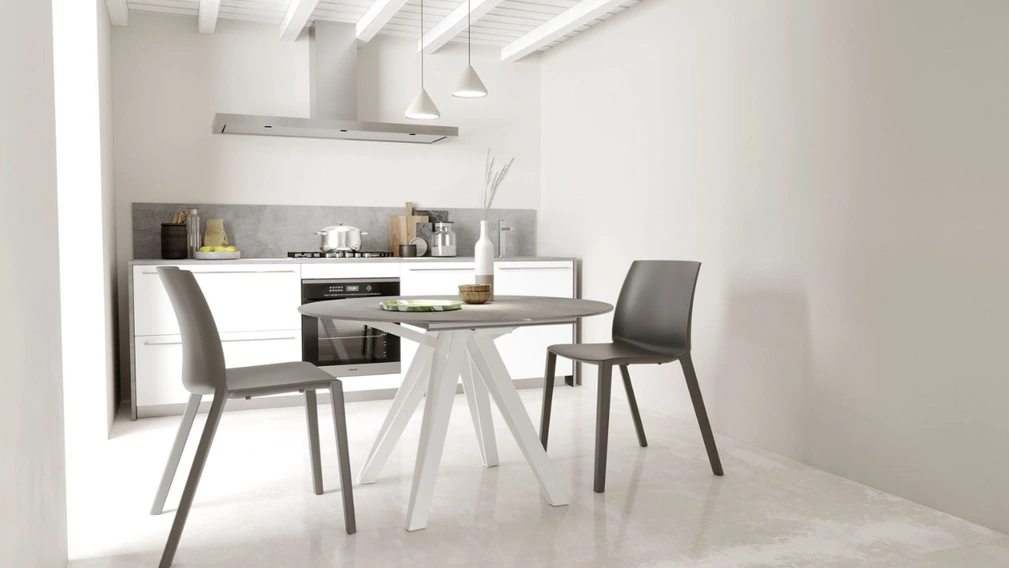 Tavolo allungabile Apple in ceramica pietra di savoia di Zamagna