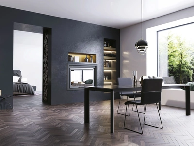 Tavolo allungabile Circle in laminato Sahara noir di Zamagna