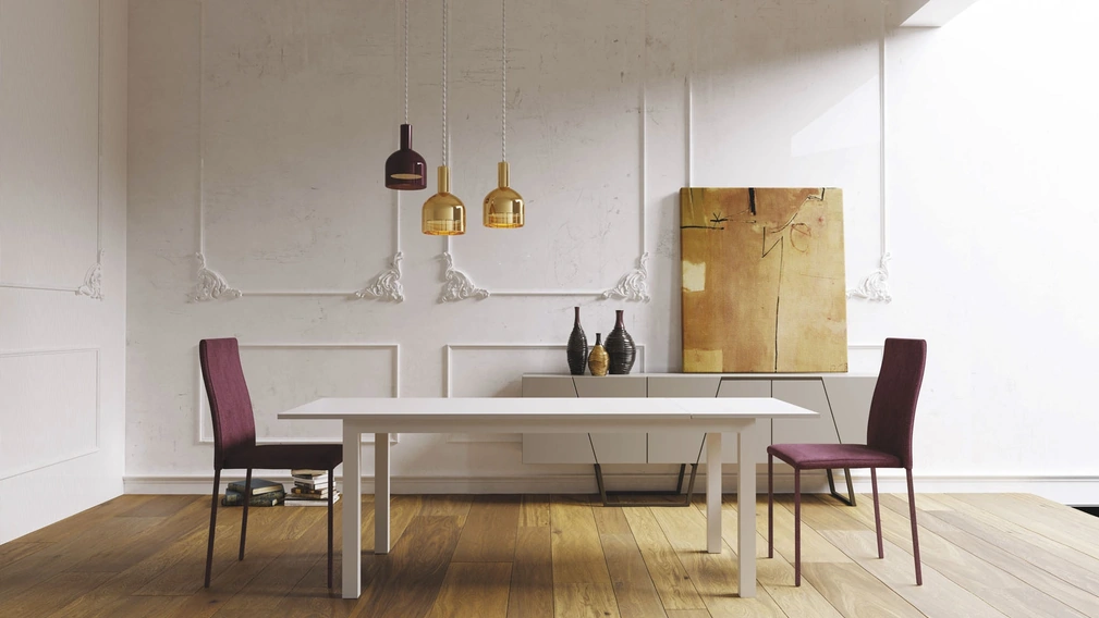 Tavolo allungabile in melaminico bianco Easy di Zamagna