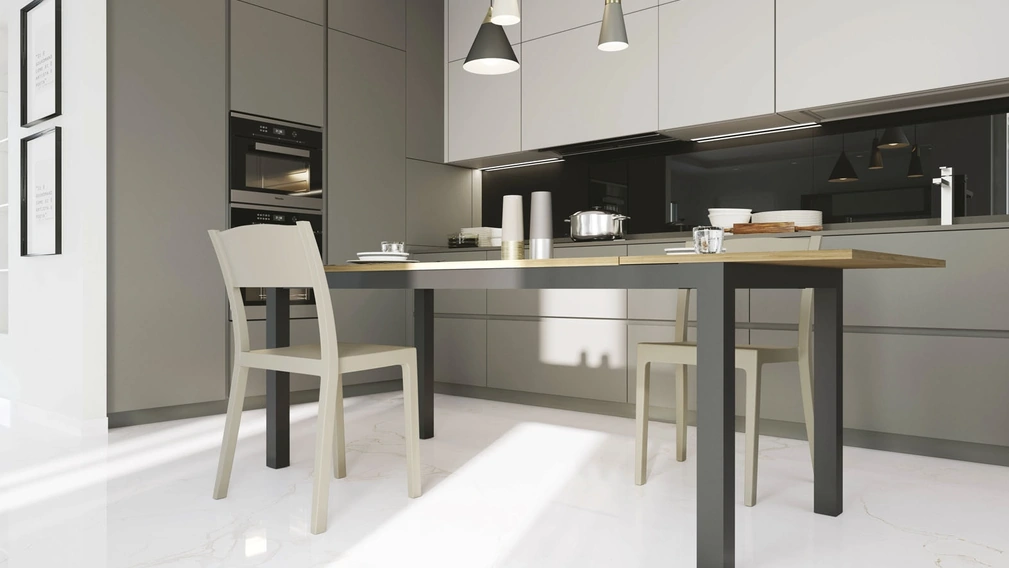 Tavolo allungabile in melaminico rovere Easy di Zamagna