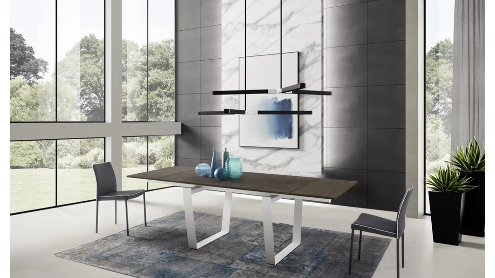 Tavolo allungabile From in laminato peltro di Zamagna