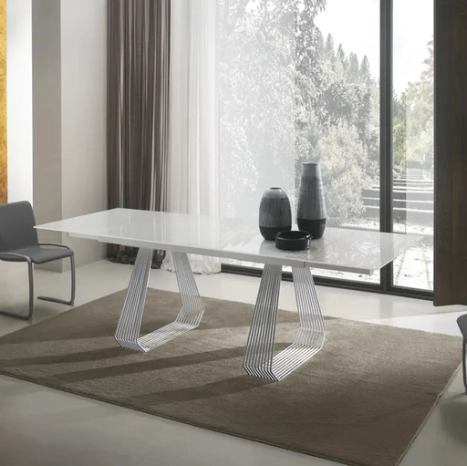 Tavolo allungabile Gateway in vetro laccato lucido di Zamagna