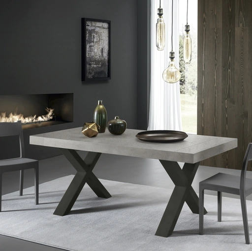 Tavolo allungabile Post in melaminico cemento di Zamagna