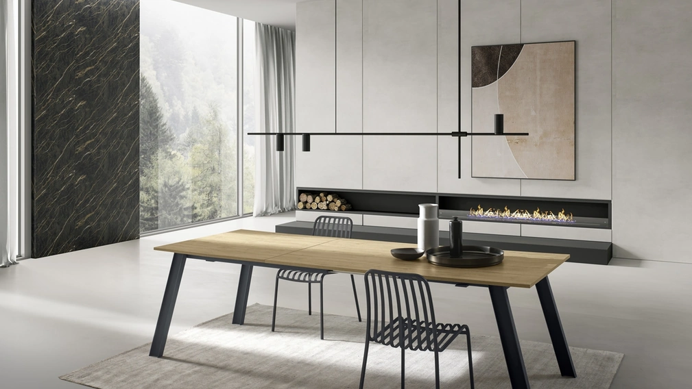 Tavolo allungabile Raw in laminato naturale nodato di Zamagna