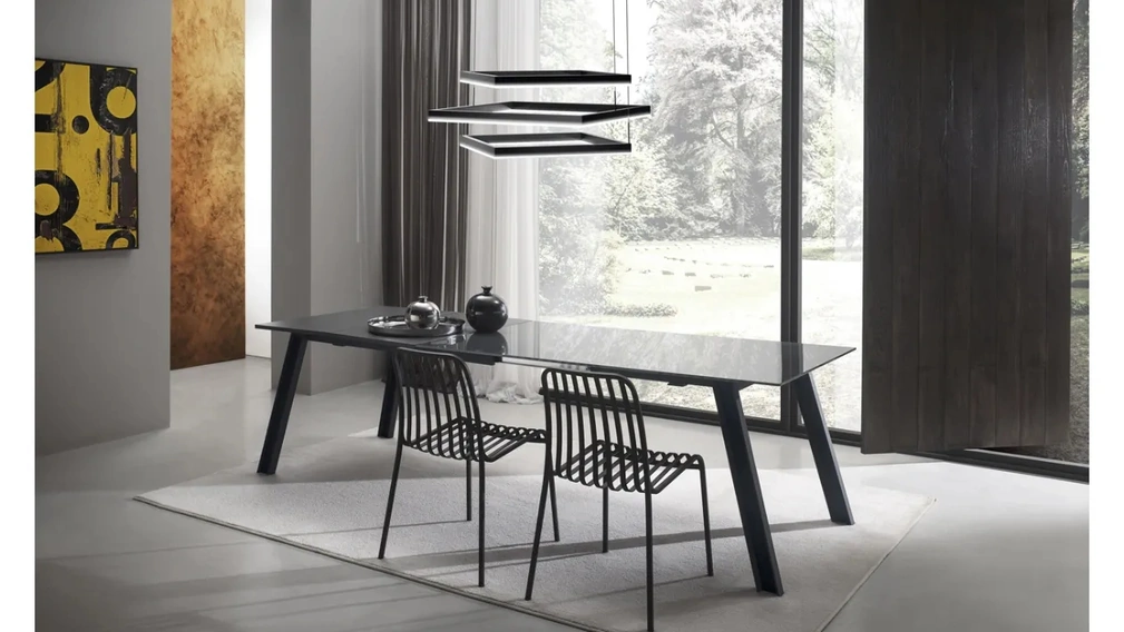 Tavolo allungabile Raw in vetro laccato di Zamagna