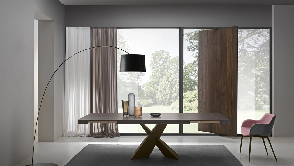 Tavolo allungabile  Ship in melaminico noce termocotto di Zamagna