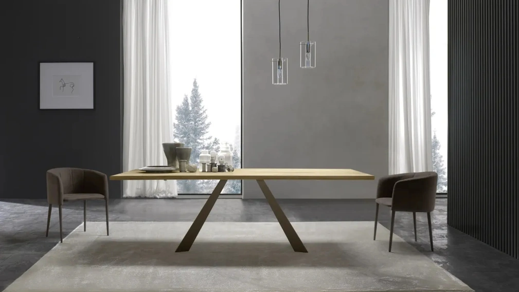 Tavolo Slide in rovere massello di Zamagna