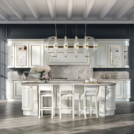 Cucina Classica Baltimora Bianco ed Oro di Scavolini