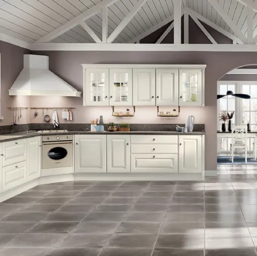 Cucina Classica Baltimora laccato Bianco angolare di Scavolini