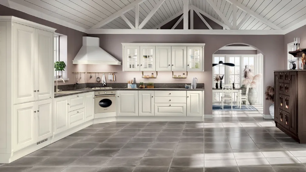Cucina Classica Baltimora laccato Bianco angolare di Scavolini