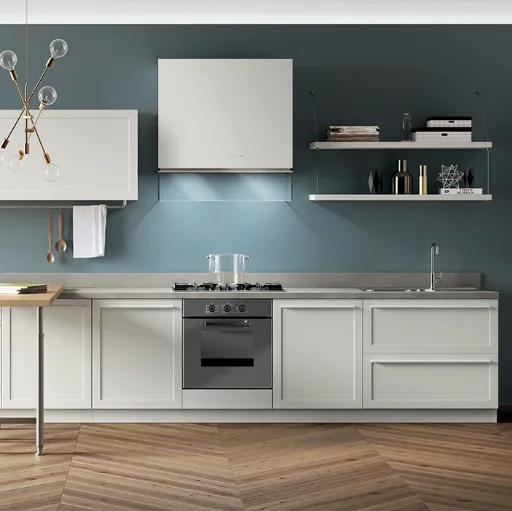 Cucina Moderna Carattere Bianco Prestige con penisola di Scavolini