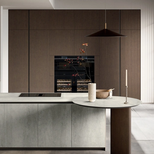Cucina Moderna in gres con penisola Glass di Arredo3