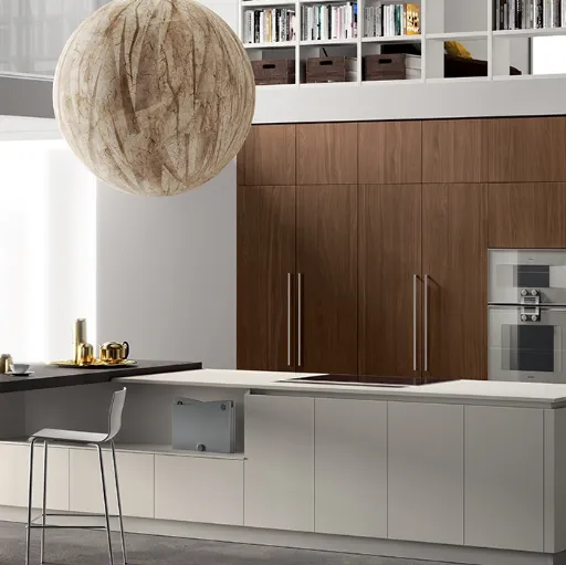 Cucina Moderna Liberamente Bianco Malè e Noce Sunset di Scavolini