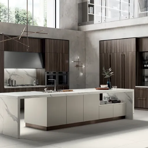 Cucina Moderna Mood in Noce Steady e laccato Tortora di Scavolini