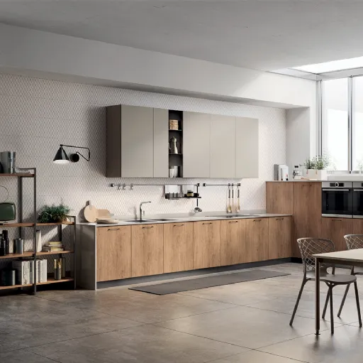 Cucina Moderna Mood in Rovere Landscape e laccato Visone di Scavolini