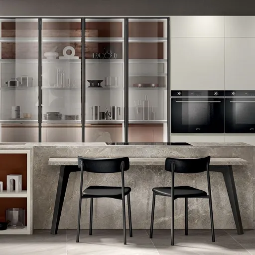 Cucina Moderna Motus in laccato opaco Bianco Prestige di Scavolini