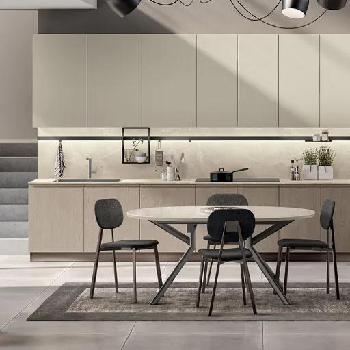 Cucina Moderna Motus in Rovere Gessato e Grigio Gabbiano di Scavolini