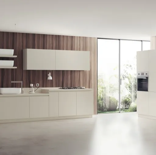 Cucina Moderna Qi in decorativo Grigio Gabbiano di Scavolini