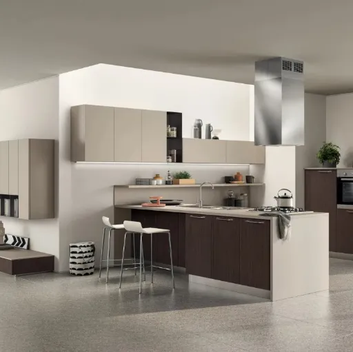 Cucina Sax Visone e Noce Fashion di Scavolini