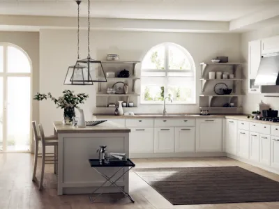Cucina Shabby Chic Favilla in Laccato opaco Bianco Prestige di Scavolini