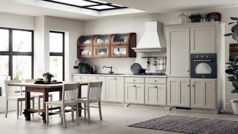 Cucina Shabby Chic Favilla in Laccato opaco Tortora di Scavolini