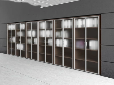 Armadio Archivio Forma in melaminico con ante in vetro di Compir