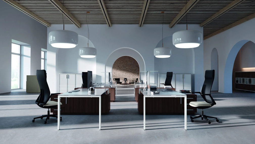 Scrivania Operativa Stratos Vetro di Compir