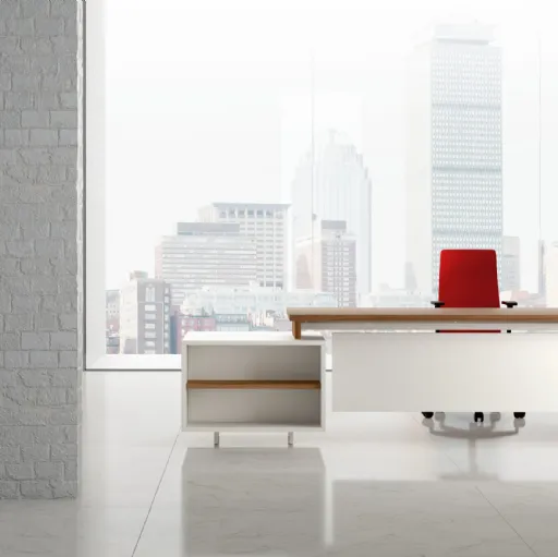 Scrivania Direzionale GO 07 in laccato bianco opaco e melaminico di Colombini Office