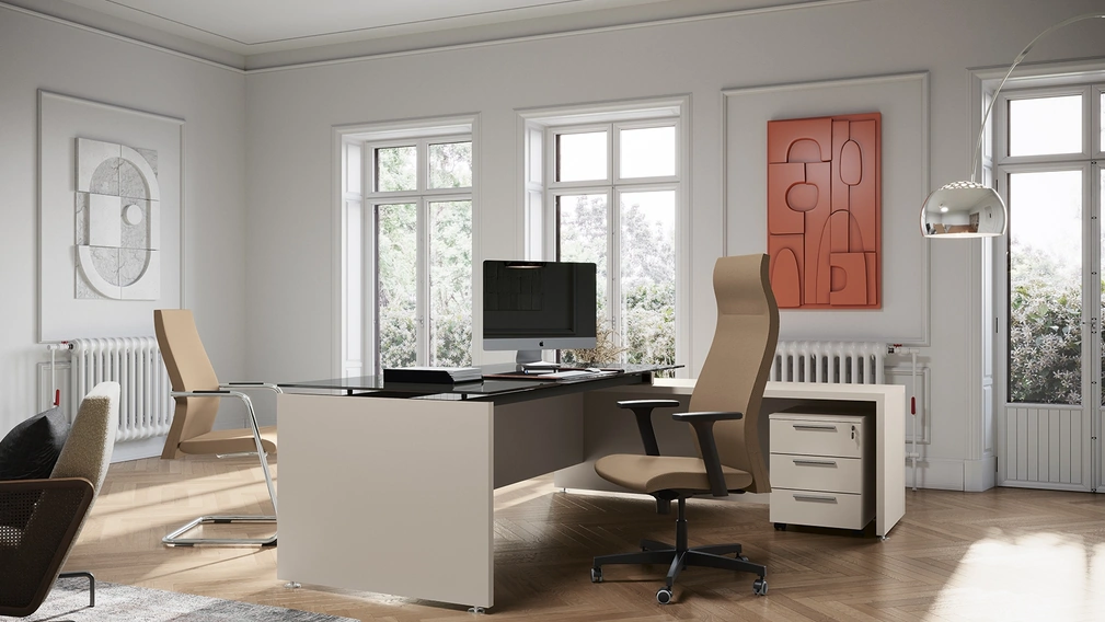 Scrivania Direzionale Go Easy Vetro di Colombini Office