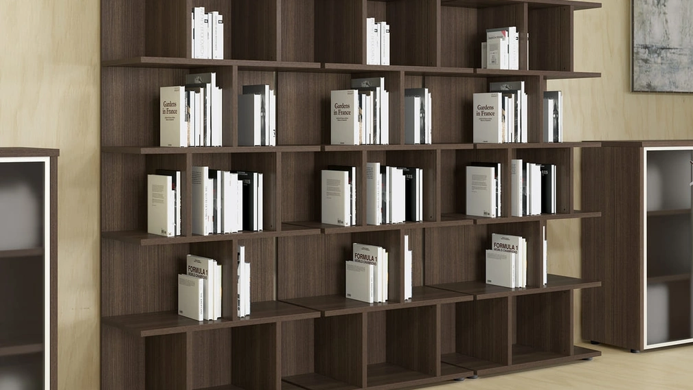 Mobile Ufficio Libreria componibile Forma in melaminico finitura Samui di Compir