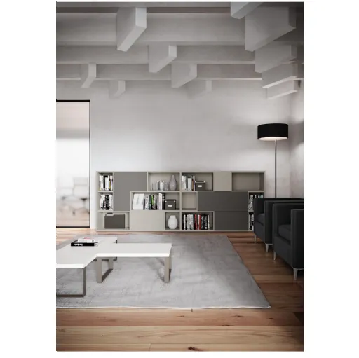 Libreria a muro in laccato Grigio di Colombini Office