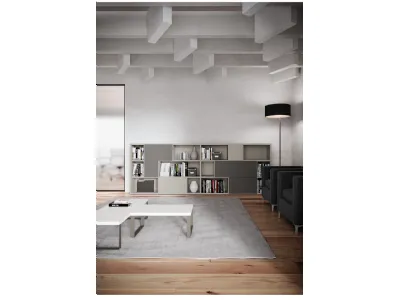 Libreria a muro in laccato Grigio di Colombini Office