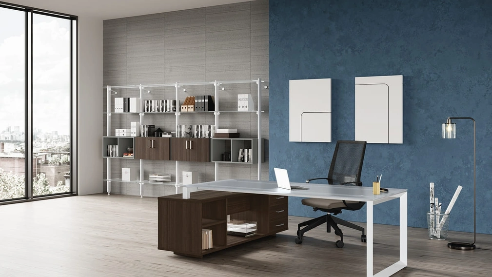 Libreria Stratos Plus in metallo Bianco di Compir