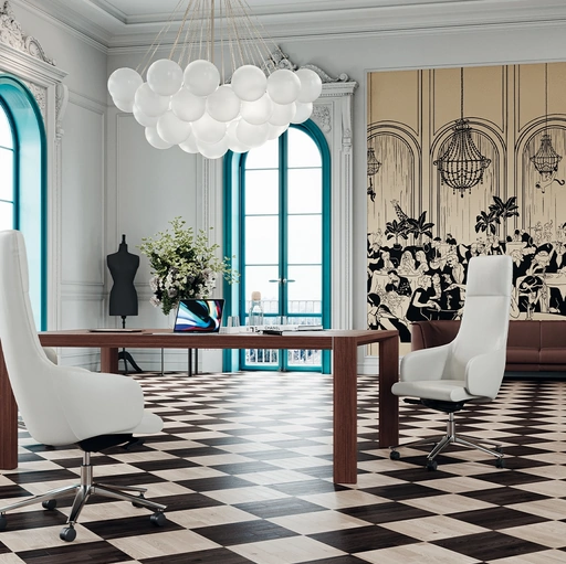 Poltrona Direzionale Naxos in ecopelle di Compir