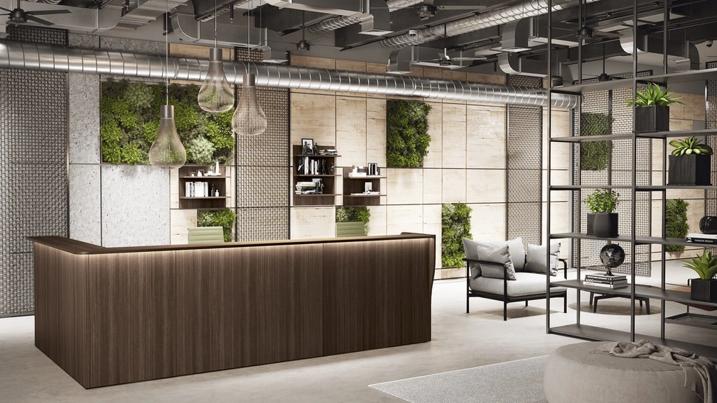 Reception angolare con luci a Led di Compir